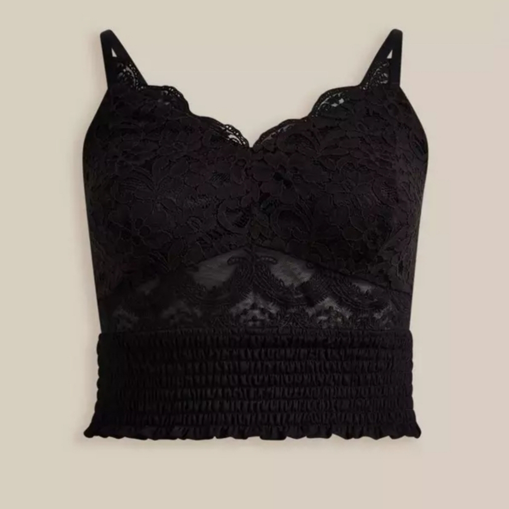 Torrid Lace Smocked Crop Top - Picture 9 of 9
